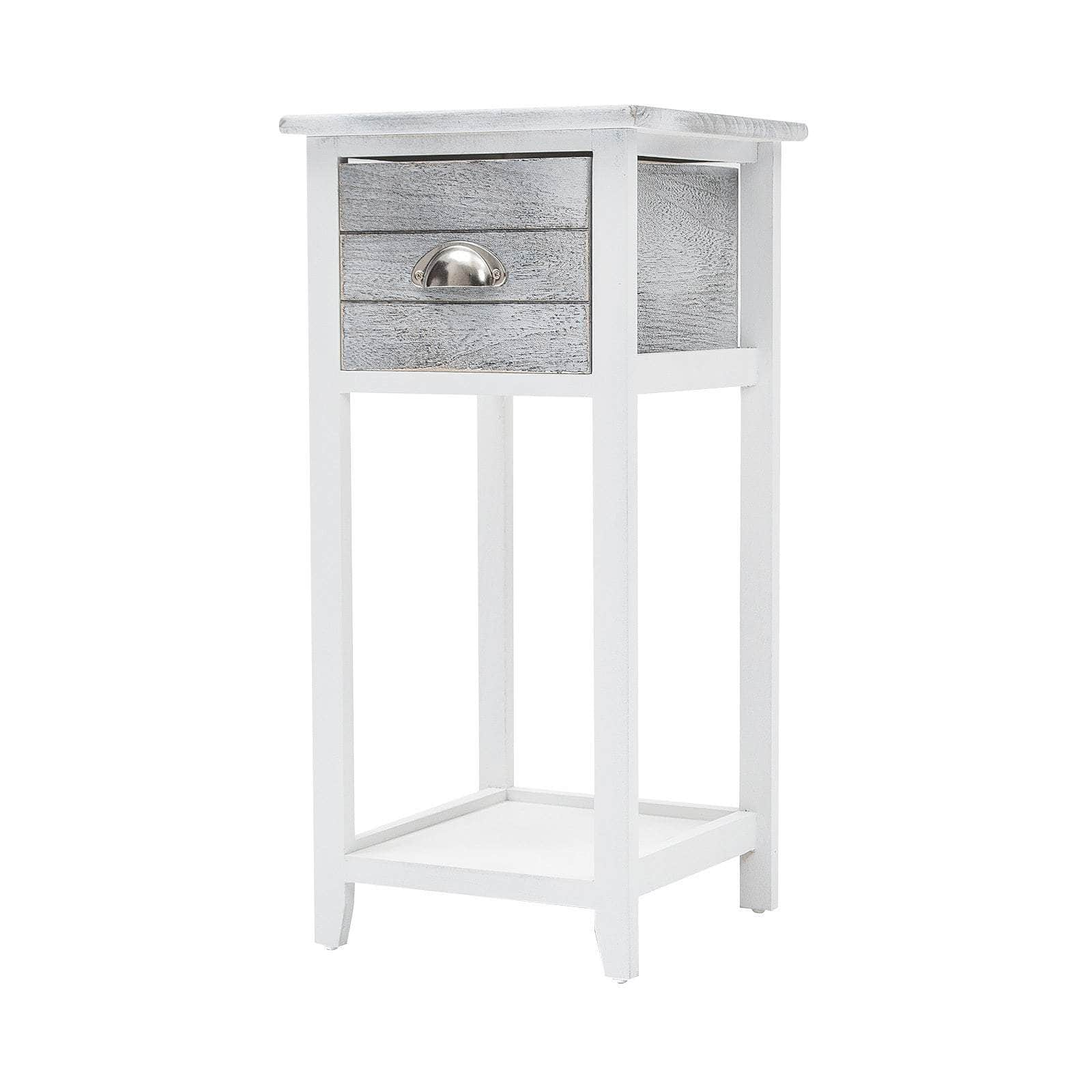 Timeless Grace Vintage Gray Side Table Storage (Valerie)