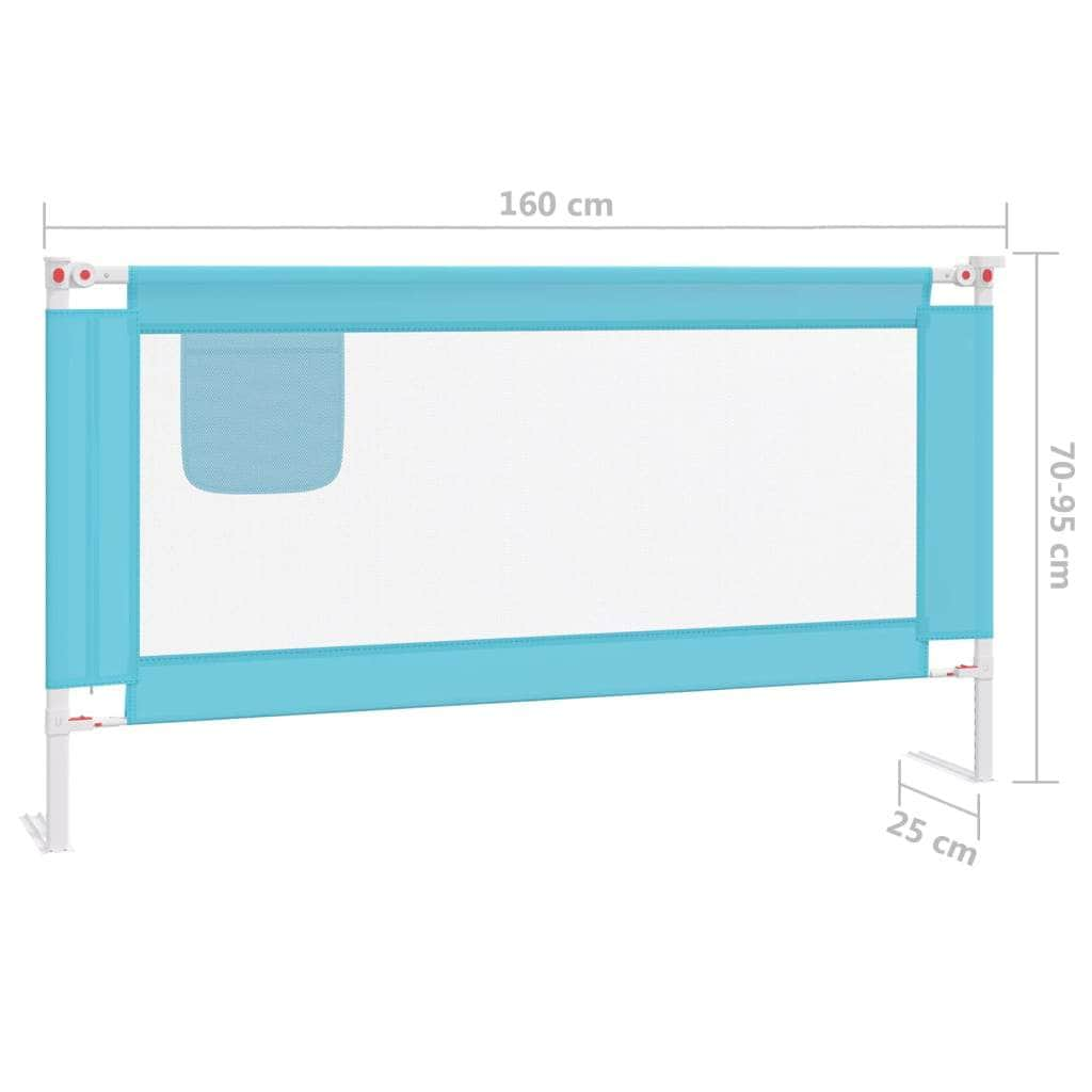 Toddler Safety Bed Rail Blue Fabric