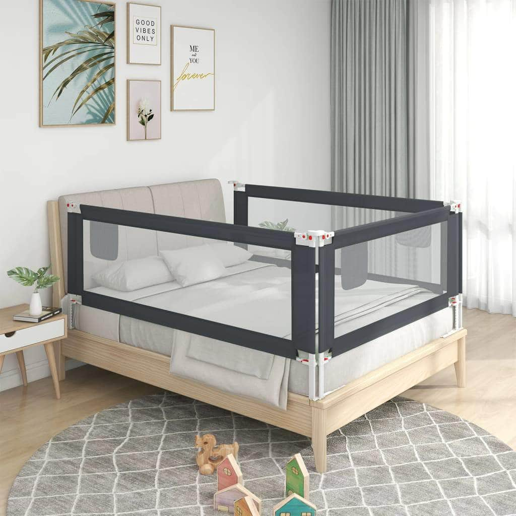 Toddler Safety Bed Rail Dark Grey Fabric