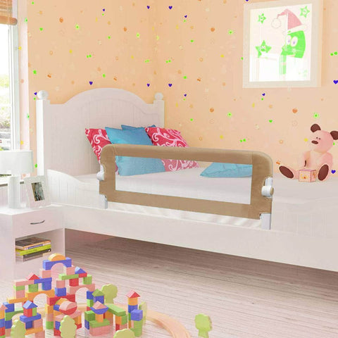 Toddler Safety Bed Rail Taupe Polyester