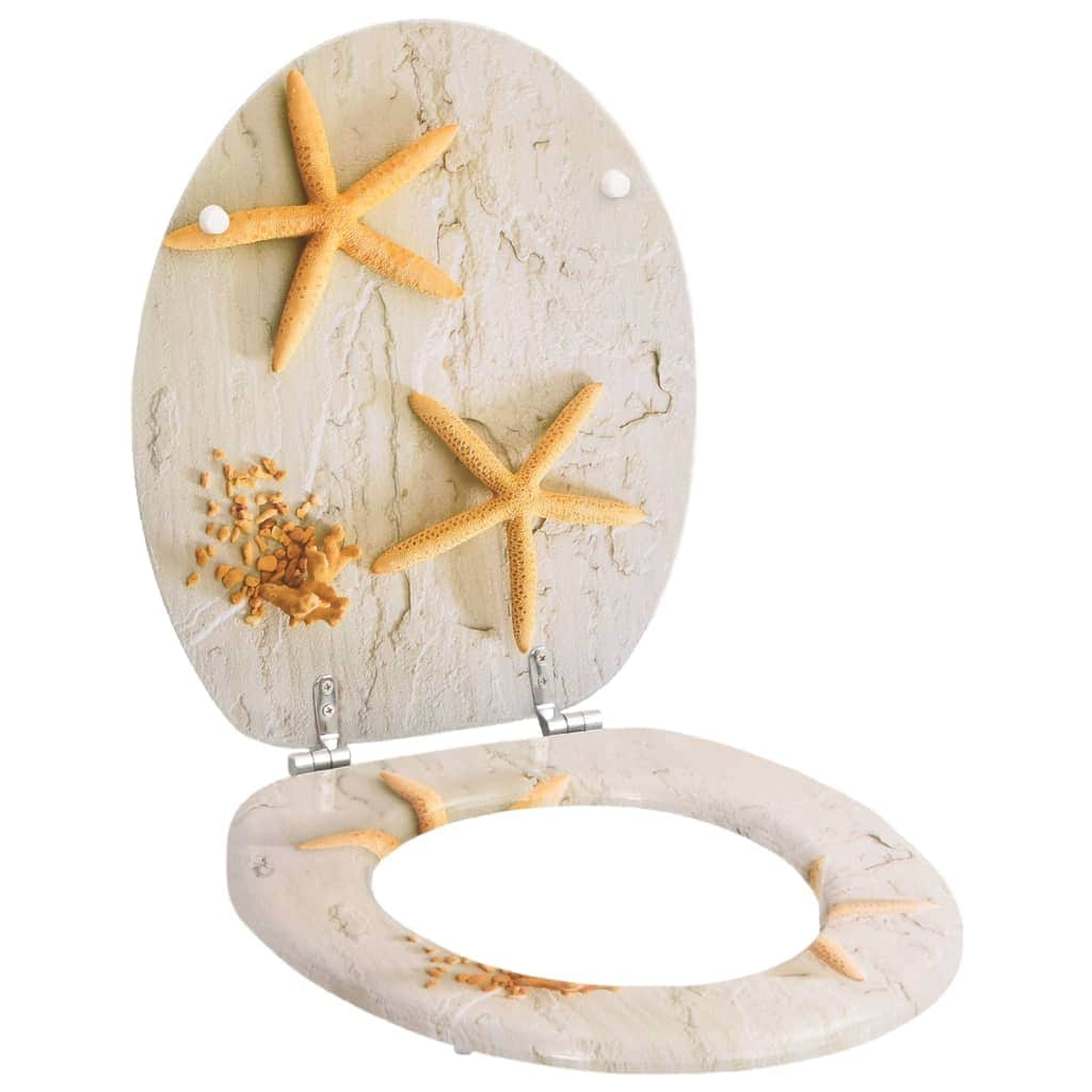 Toilet Seats with Hard Close Lids 2 pcs MDF Sea Star