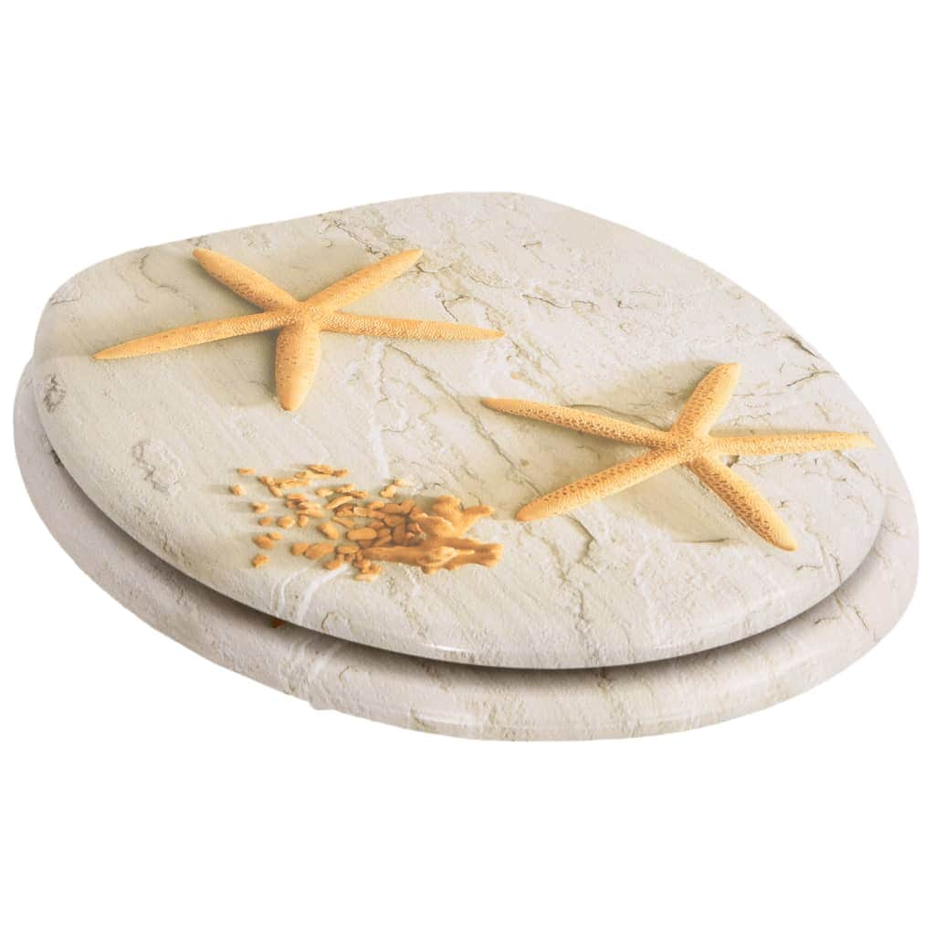 Toilet Seats with Hard Close Lids 2 pcs MDF Sea Star