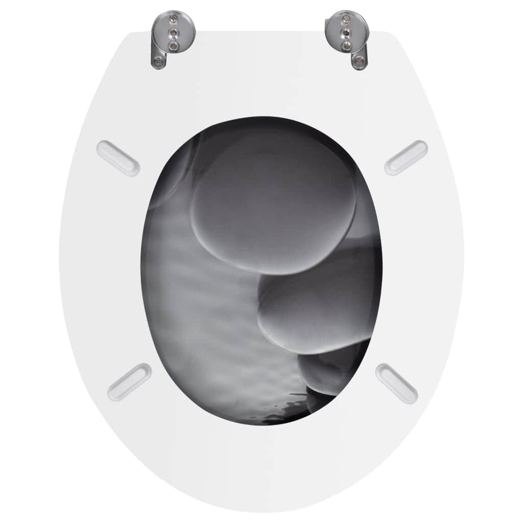 Toilet Seats with Hard Close Lids 2 pcs MDF Stones