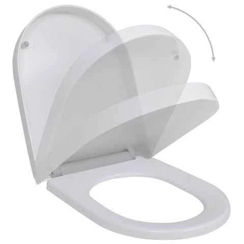 Toilet Seats with Soft Close Lids 2 pcs Plastic White