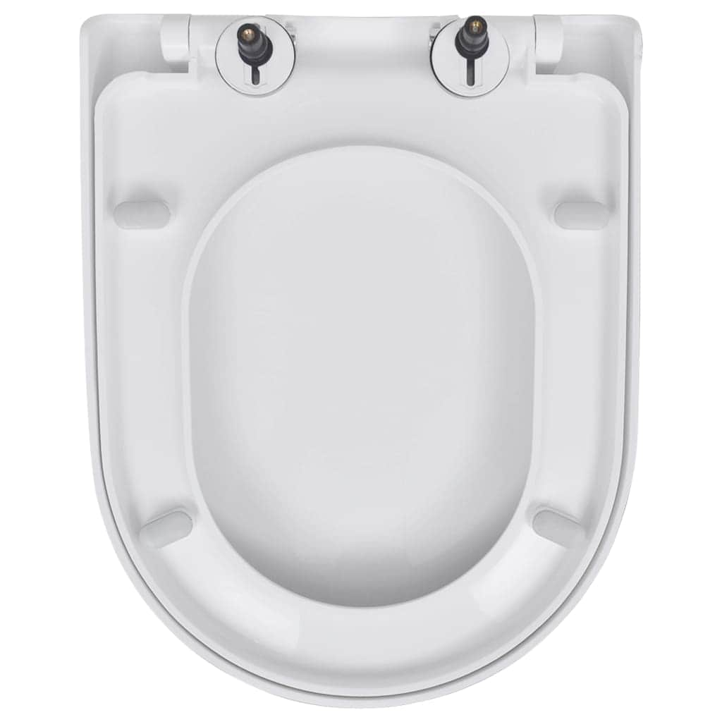 Toilet Seats with Soft Close Lids 2 pcs Plastic White