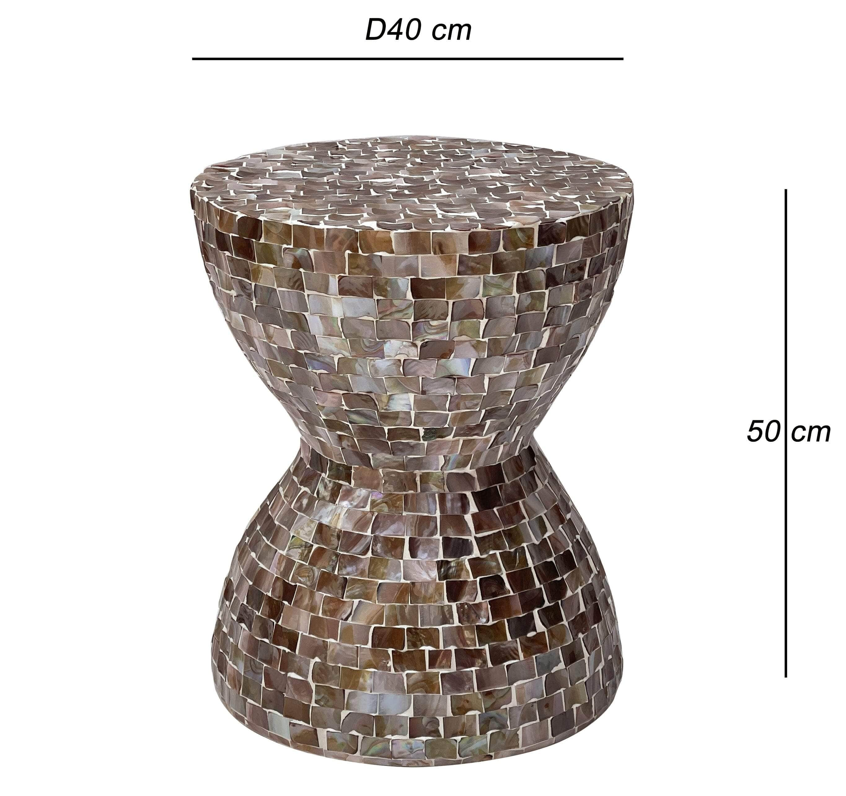 Toned Mother Of Pearl Stool/Side Table