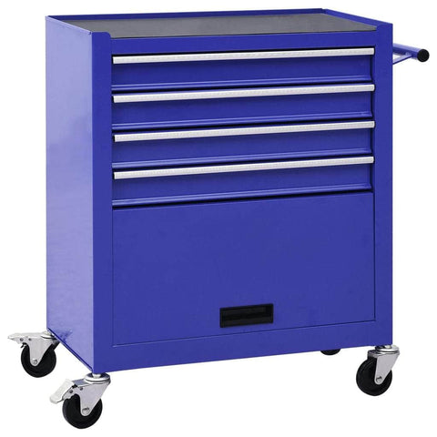 Tool Trolley with 4 Drawers Blue