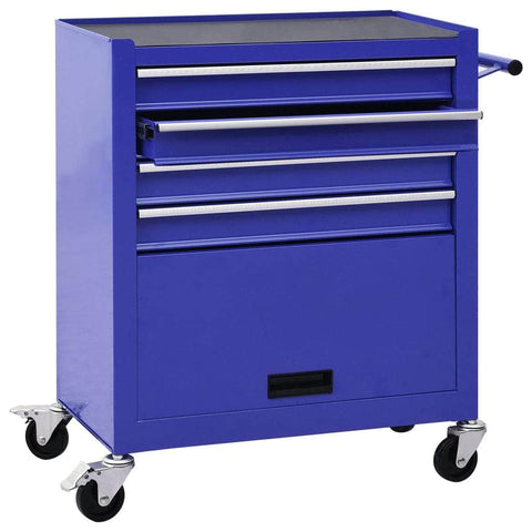 Tool Trolley with 4 Drawers Blue