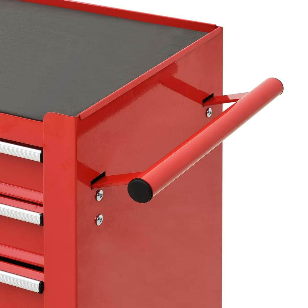 Tool Trolley with 4 Drawers Red