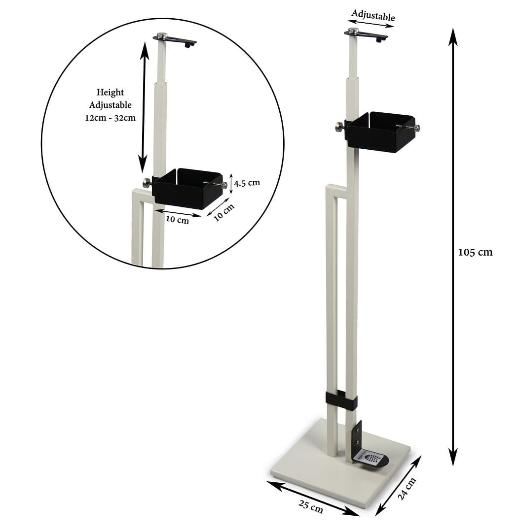 Touch-Free Hand Sanitizer Dispenser Stand - Foot Operated, Gold & White Finish