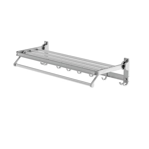 Towel Rail Rack Holder 4 Bars Wall Mounted Aluminium Foldable