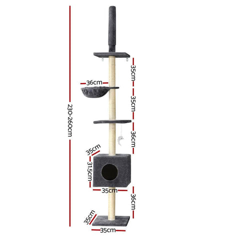 Tower Cat Tree with Scratching Post - 260CM