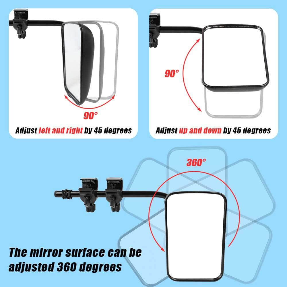 Towing Mirrors Multi Fit Clamp On 4X4 Caravan Trailer A Pair