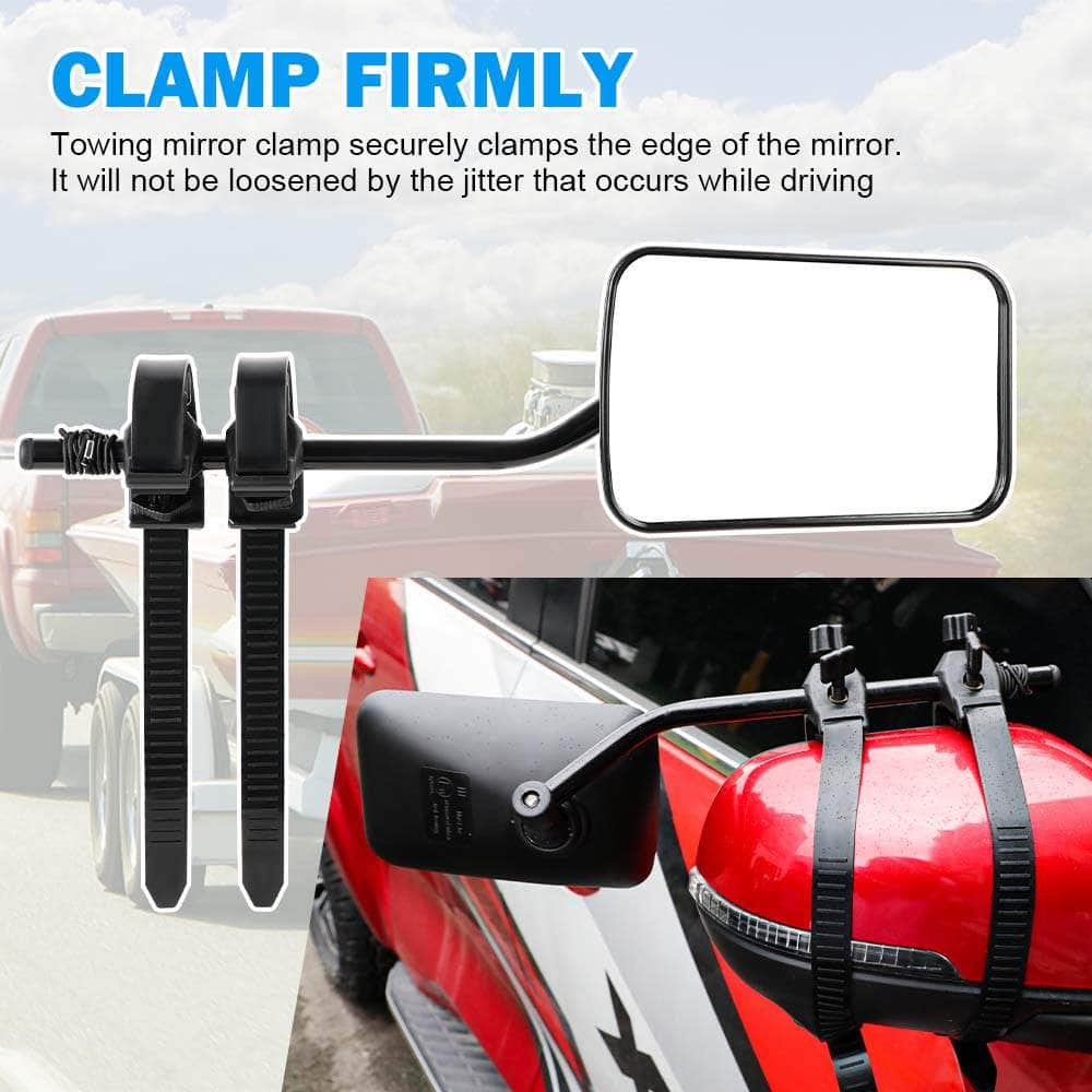 Towing Mirrors Multi Fit Clamp On 4X4 Caravan Trailer A Pair