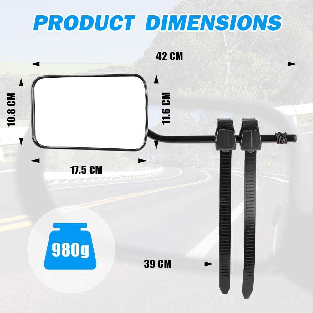 Towing Mirrors Multi Fit Clamp On 4X4 Caravan Trailer A Pair