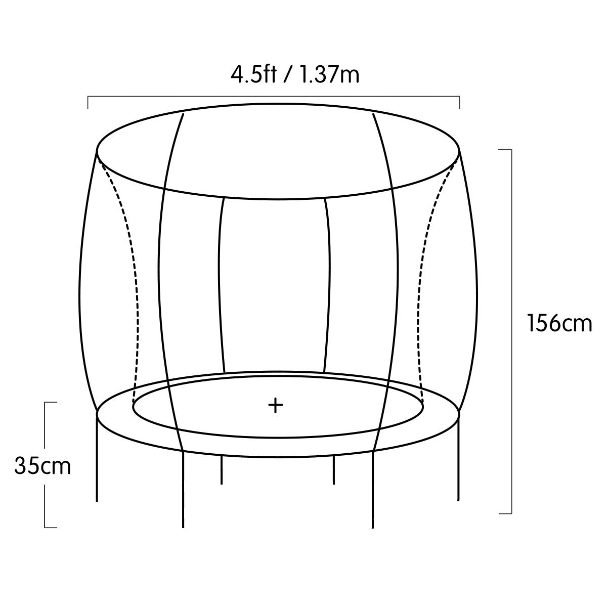 Mini 4.5 ft Trampoline - Red Blue