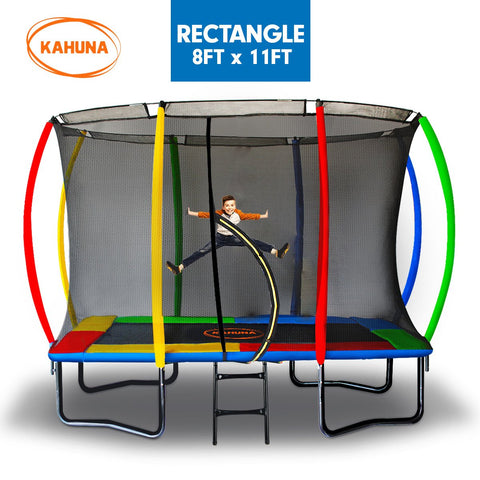 Trampoline 8 ft x 11 ft Outdoor Rectangular Rainbow