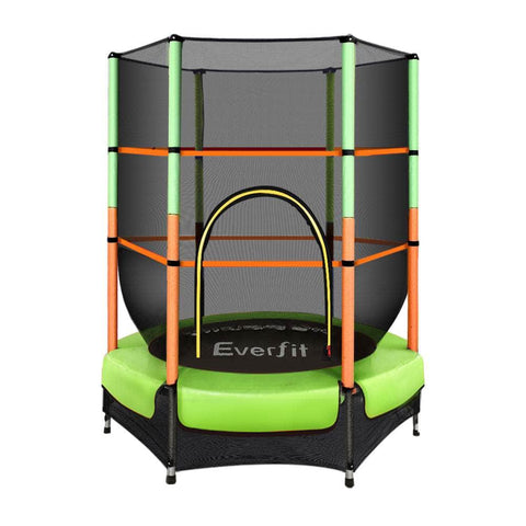 4.5Ft Trampoline For Kids W/ Enclosure Safety Net Rebounder Gift Green