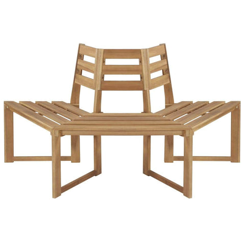 Tree Bench Half-hexagonal Solid Acacia Wood