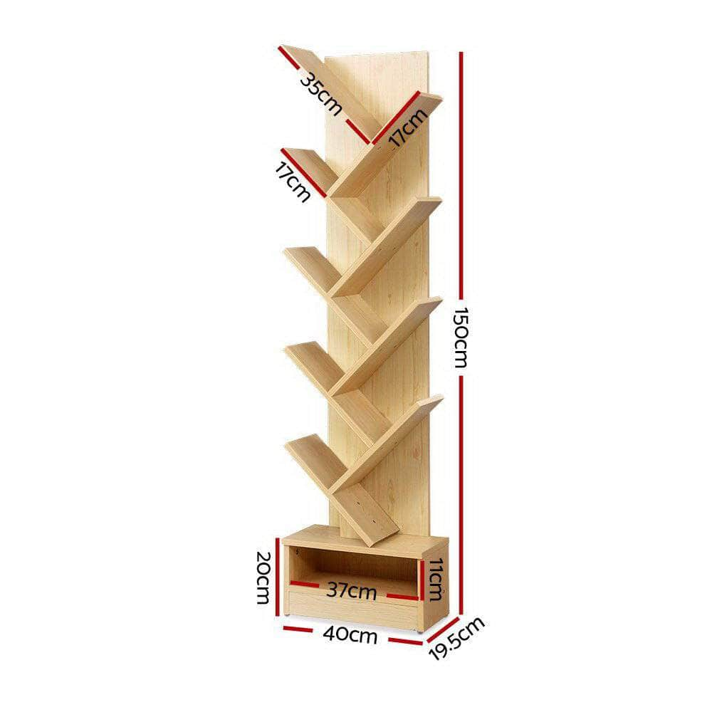 Tree Bookshelf 9 Tiers - Echo Oak