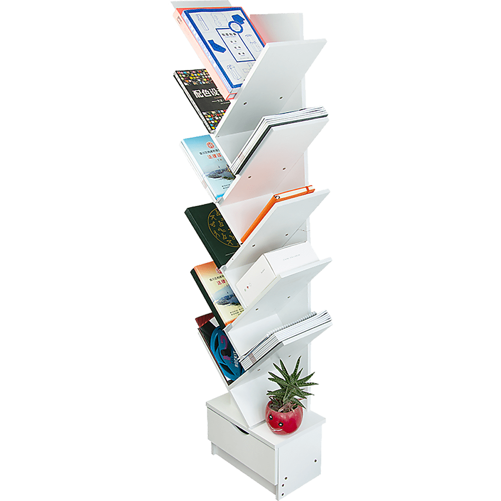 Tree Bookshelf Bookcase Book Organizer 12-Tier Multipurpose Shelf Display Racks