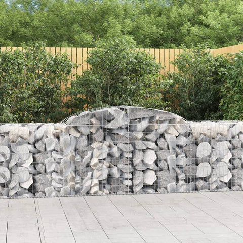 Trilogy of Strength: Galvanized Arched Gabion Baskets Trio