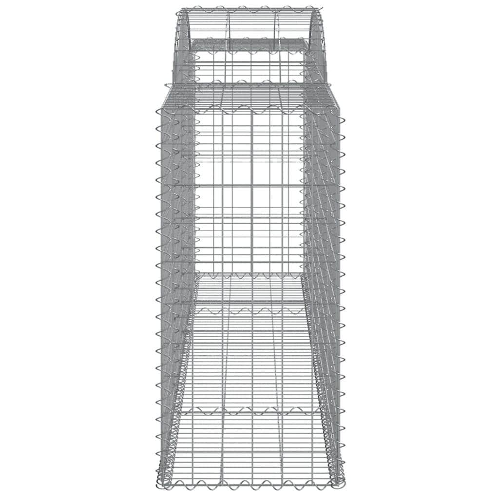 Triple Galvanized Archways: Set of 3 Gabion Baskets in Galvanized Iron