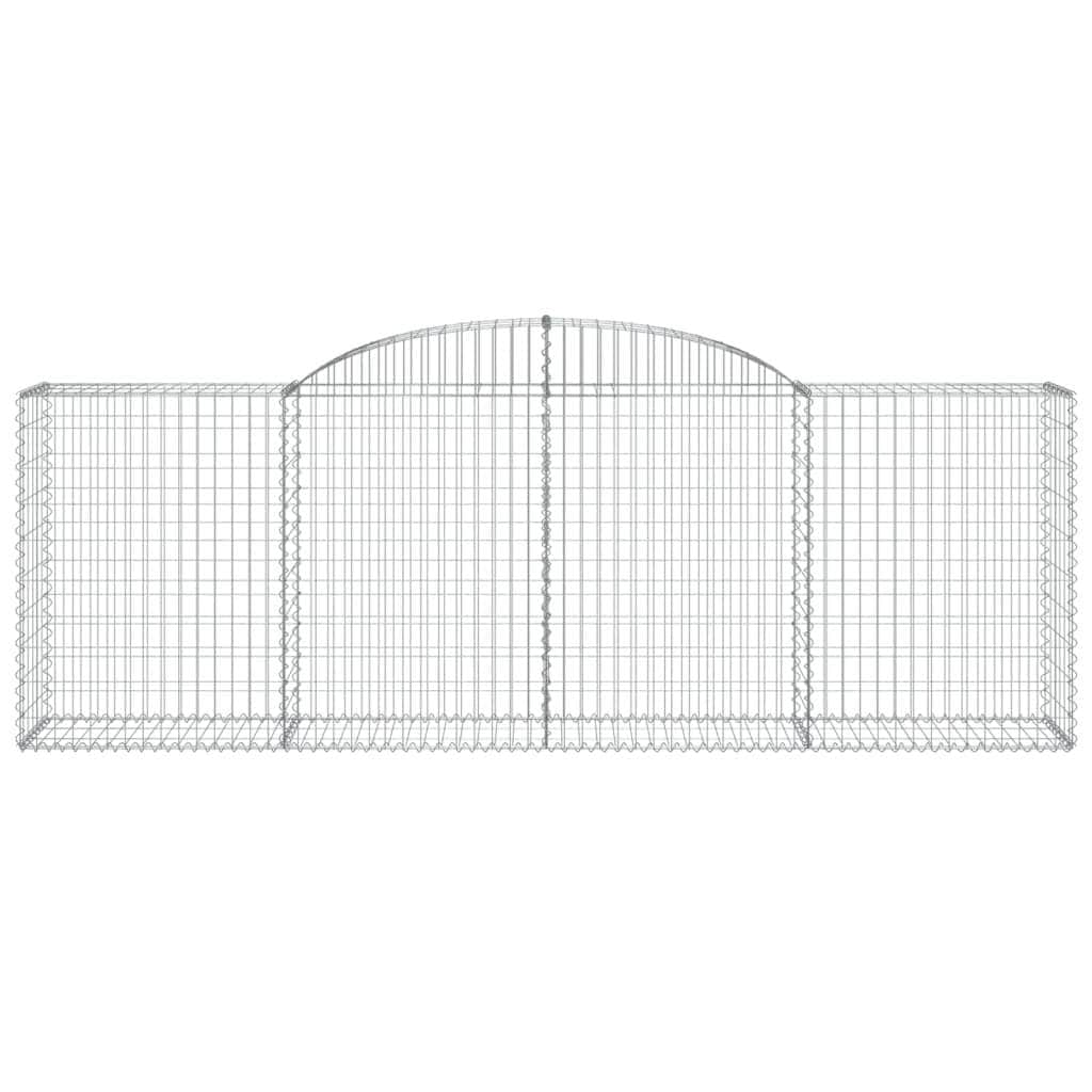 Triple Galvanized Archways: Set of 3 Gabion Baskets in Galvanized Iron