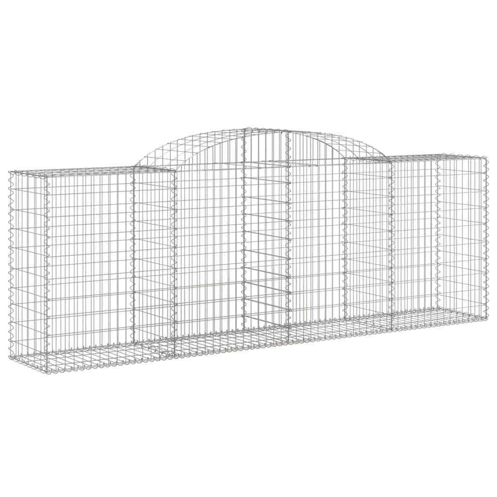 Triple Galvanized Archways: Set of 3 Gabion Baskets in Galvanized Iron