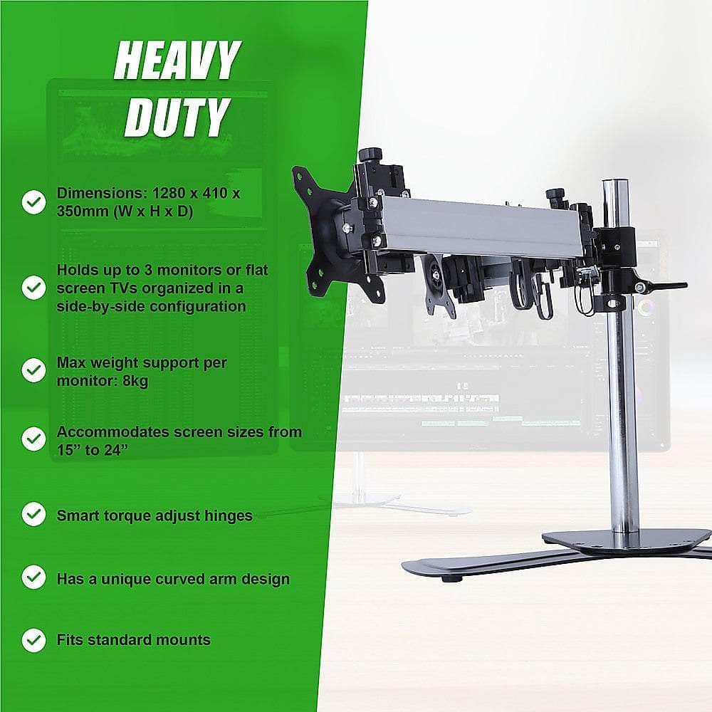 Triple Tilt LCD Monitor Mount Freestanding Desktop Stand