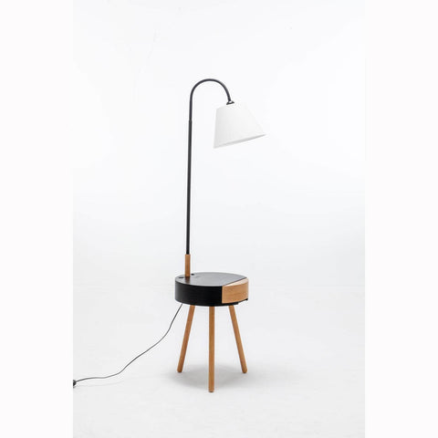 Tripod Lamp With Shelf & Usb Charger