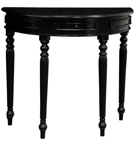 Turn Leg Half Round Sofa Table  (Black)