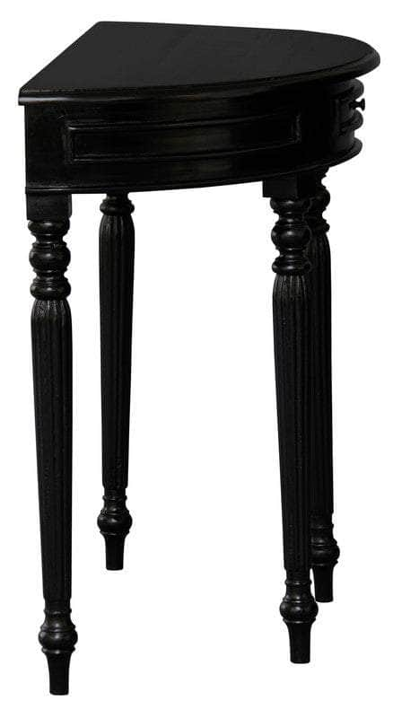 Turn Leg Half Round Sofa Table  (Black)