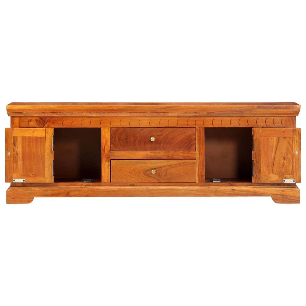 TV Cabinet 2 Drawers Solid Acacia Wood