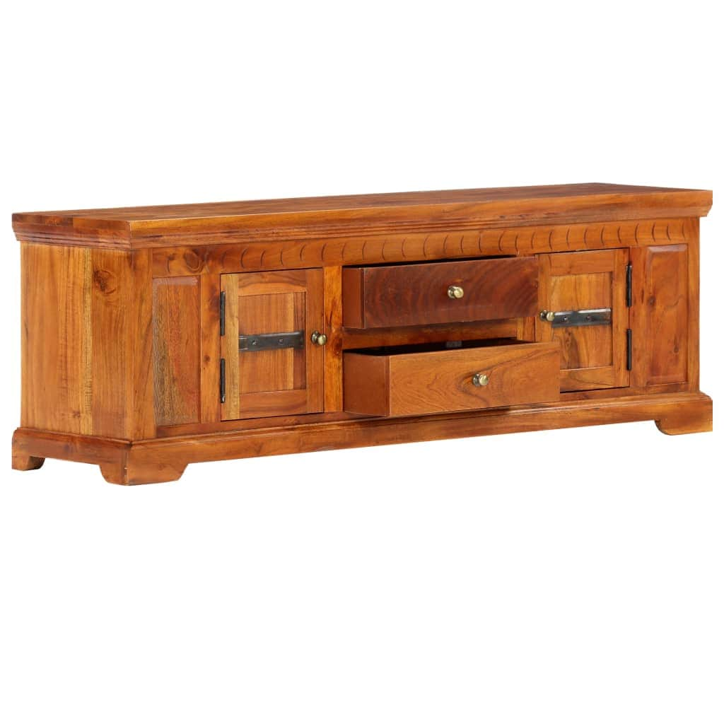 TV Cabinet 2 Drawers Solid Acacia Wood