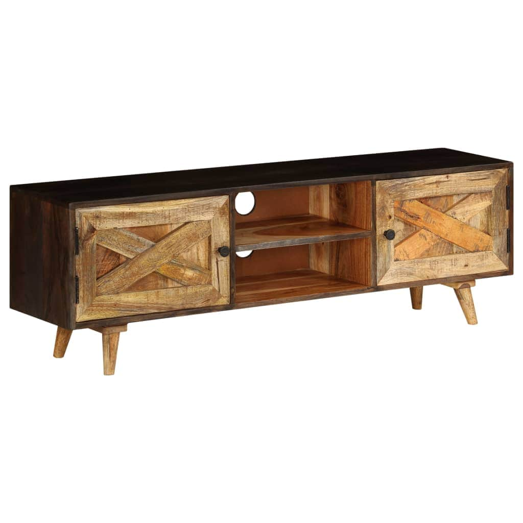 TV Cabinet Ample Storage Solid Mango Wood