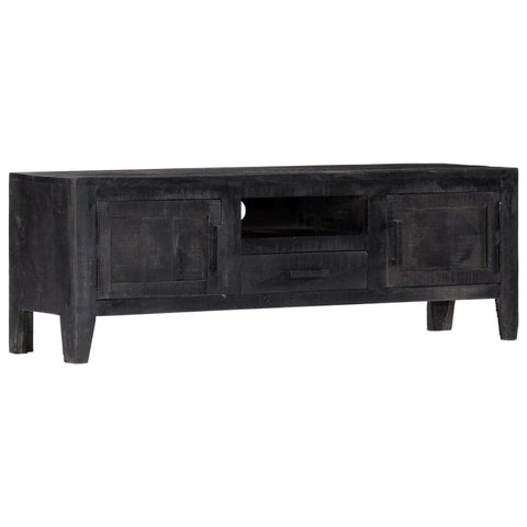 TV Cabinet Black Solid Mango Wood