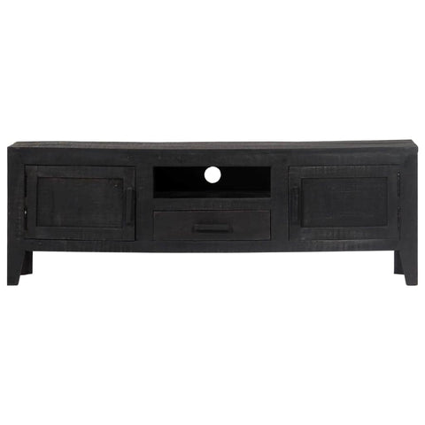 TV Cabinet Black Solid Mango Wood