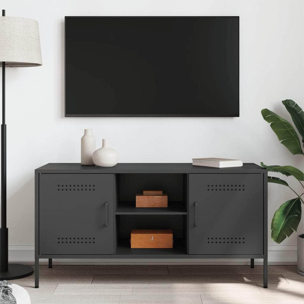 TV Cabinet Black Steel