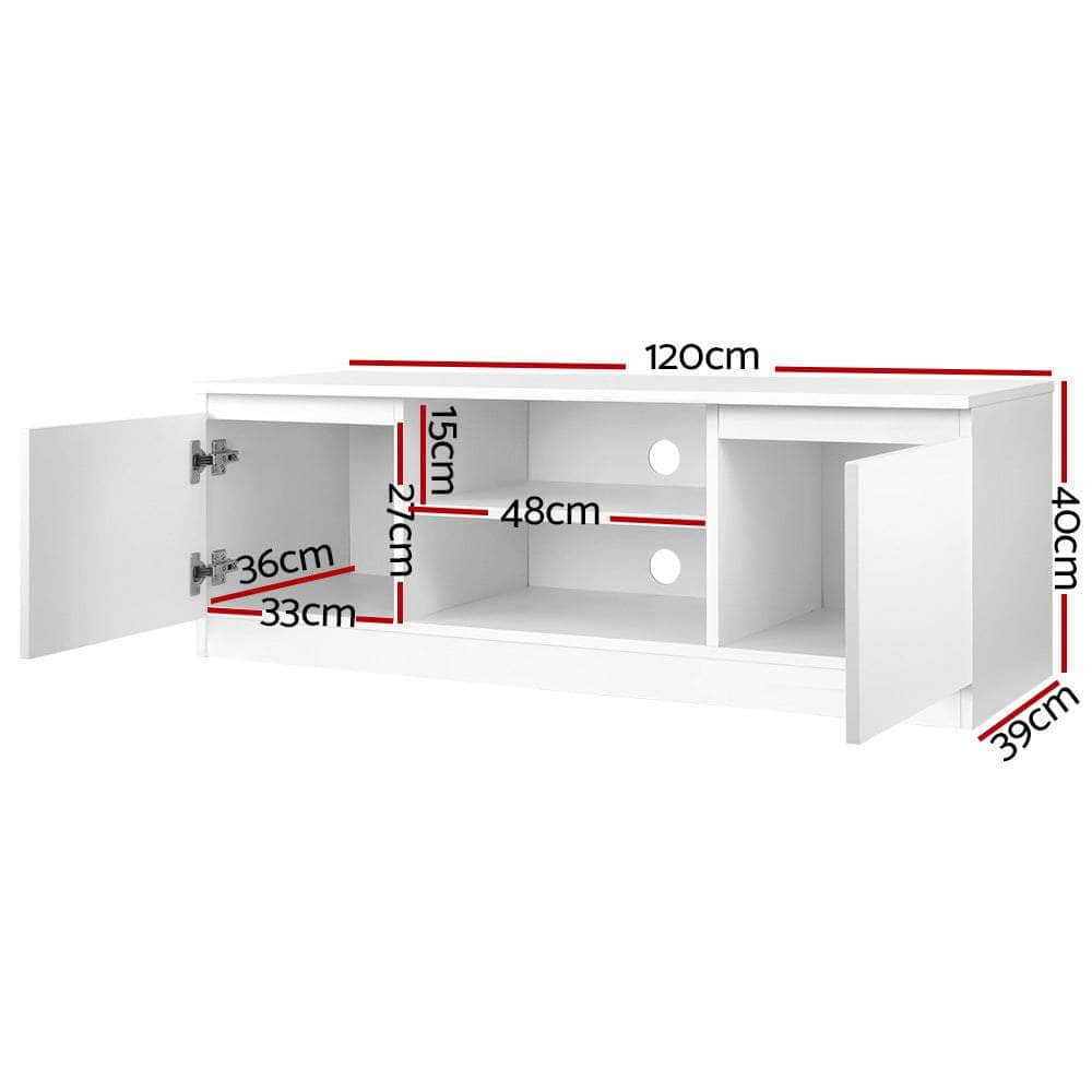 Tv Cabinet Entertainment Unit 120Cm White Anita