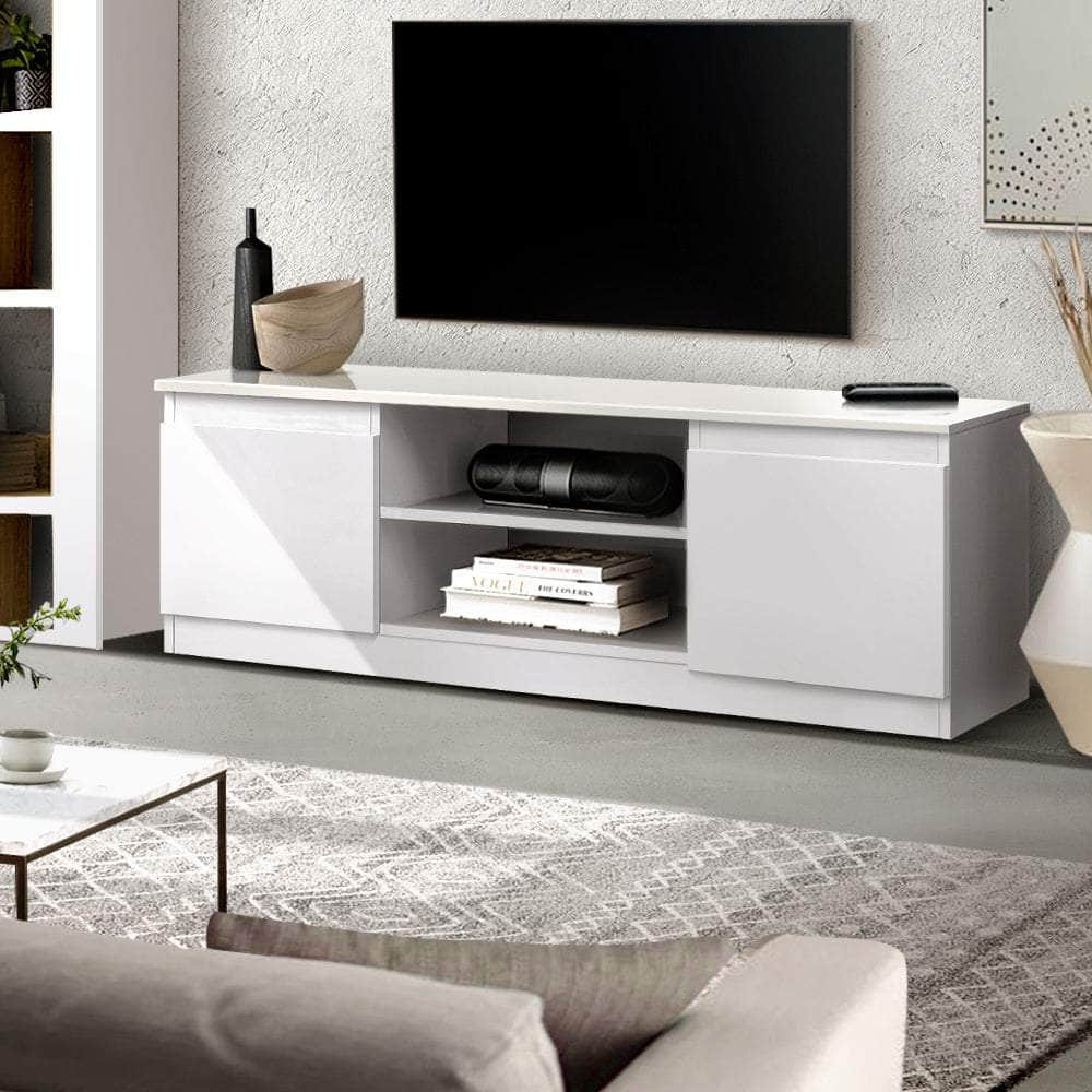 Tv Cabinet Entertainment Unit 120Cm White Anita