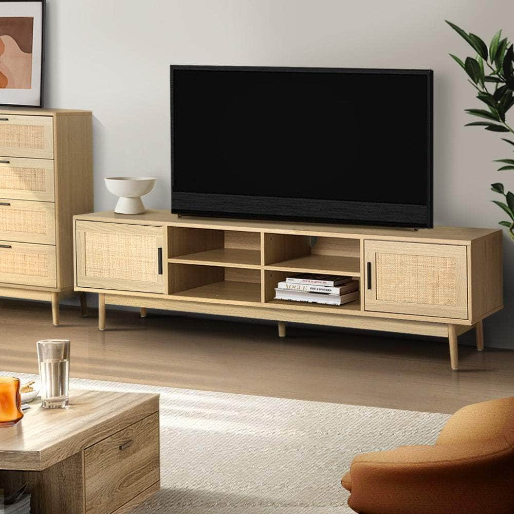 Tv Cabinet Entertainment Unit 180Cm Rattan Cole