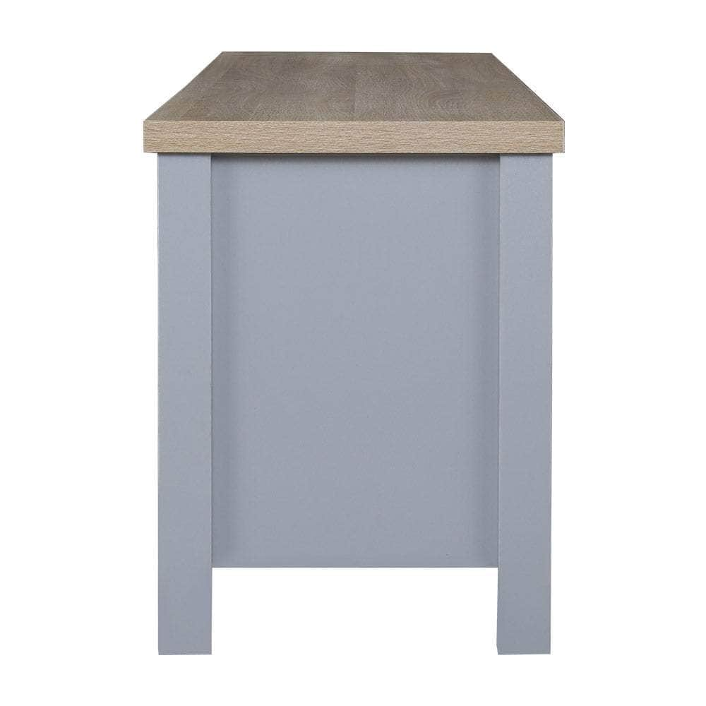 TV Cabinet Entertainment Unit Stand French Provincial Storage Shelf Wooden 130cm Grey