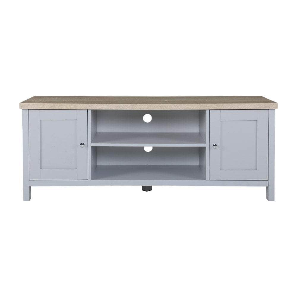 TV Cabinet Entertainment Unit Stand French Provincial Storage Shelf Wooden 130cm Grey