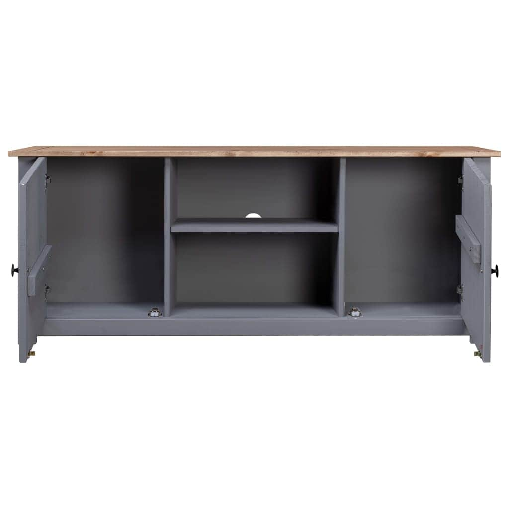 Tv Cabinet Grey Solid Pine Wood Panama Range