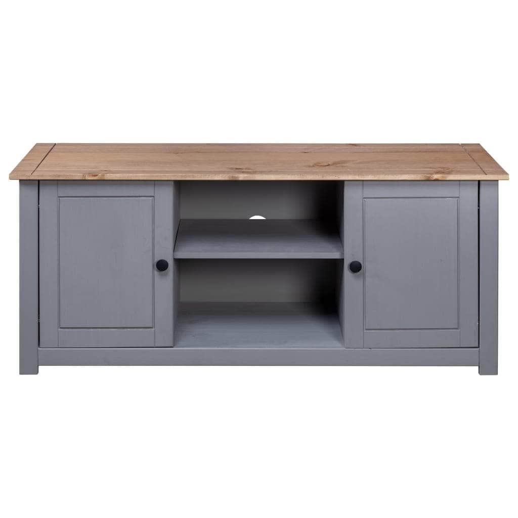 Tv Cabinet Grey Solid Pine Wood Panama Range