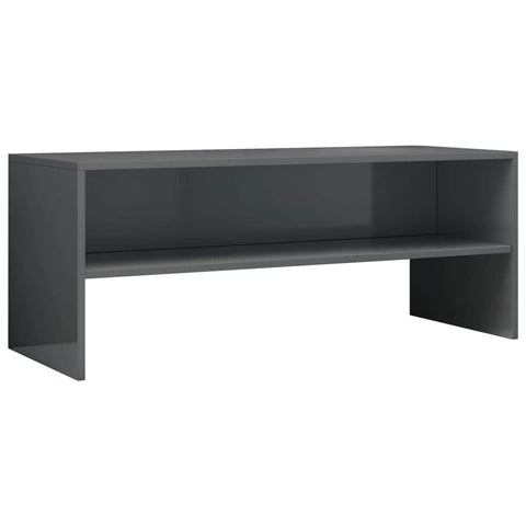 TV Cabinet  High Gloss Grey Chipboard