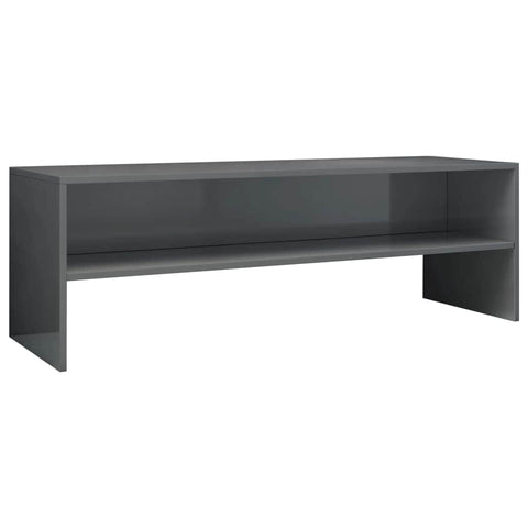 TV Cabinet High Gloss Grey Chipboard