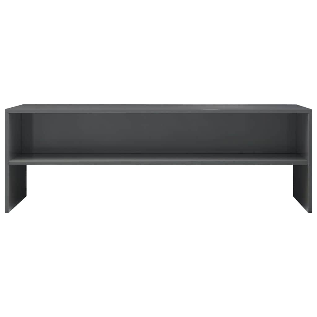 TV Cabinet High Gloss Grey Chipboard