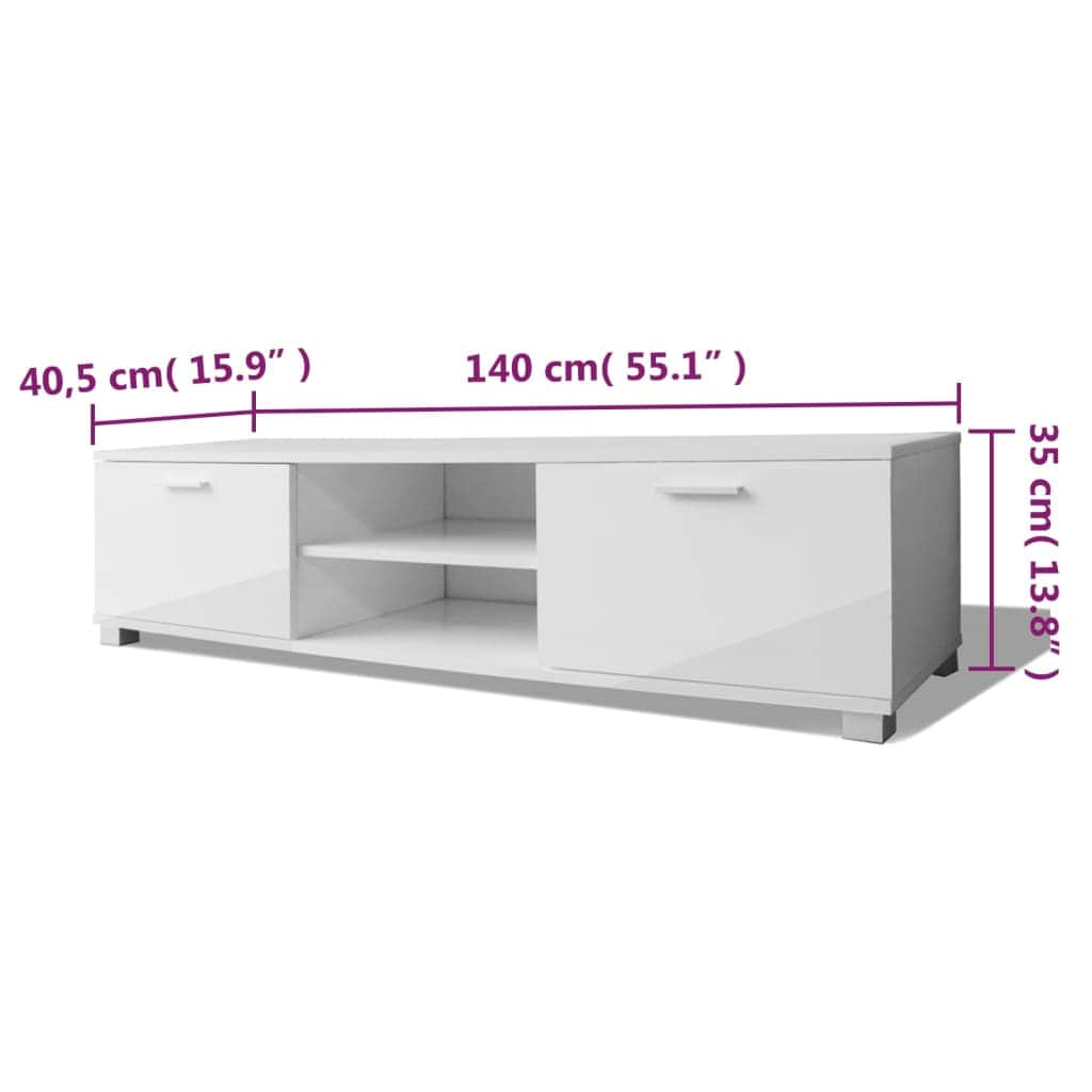 Tv Cabinet High-Gloss -White